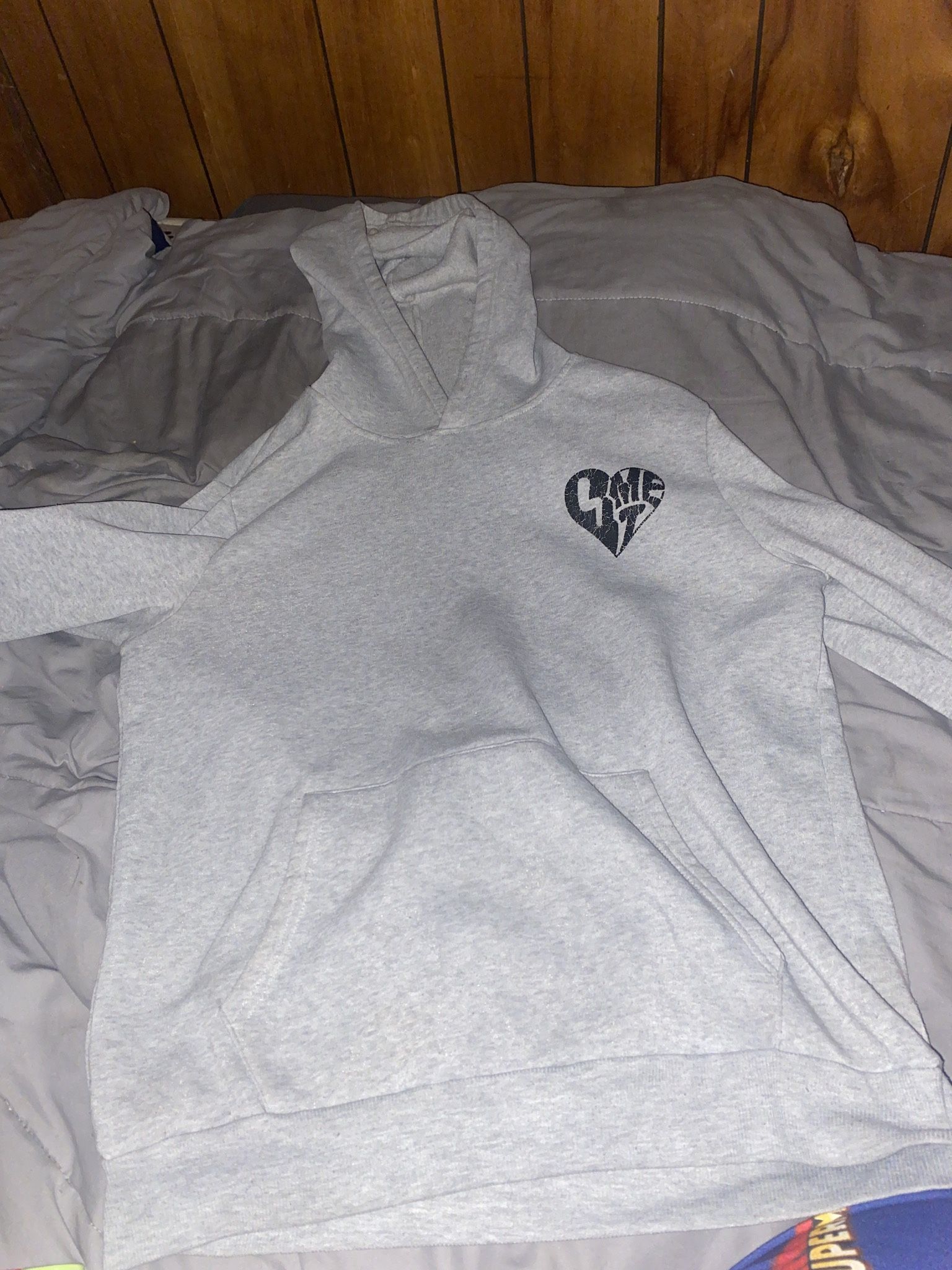 Grey hoodie with design