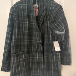 Ivy City Co Kennedy Blazer In Green Plaid 
