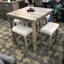Five piece pub dining room table set