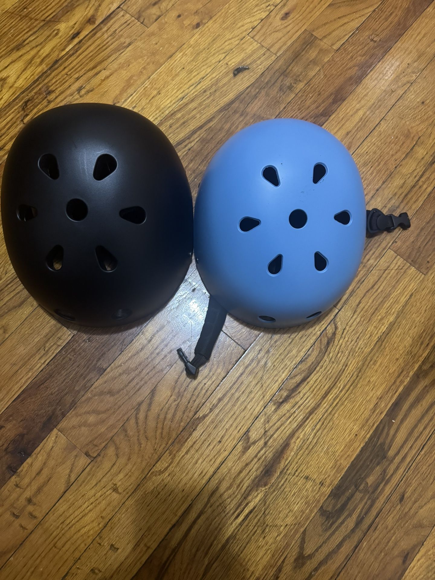 Blue And Black Helmets