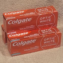 COLGATE OPTIC WHITE TOOTHPASTE 4.2 oz TUBE * STAIN FIGHTER REMOVAL BRUSH HYGIENE CLEAN TOOTH TEETH 