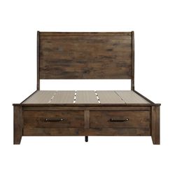 Brand New Burnished Brown Queen Storage Bedframe