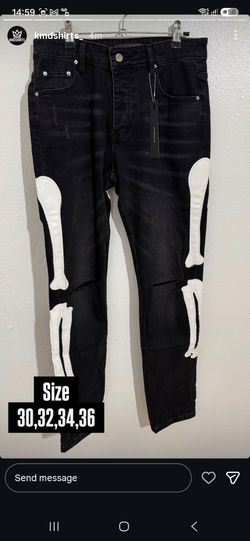 AMIRI BLACK BONE PATCH DENIM JEANS NEW COLLECTION