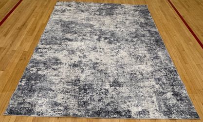 Blue,gray and White Abstract Area Rug/7’x9