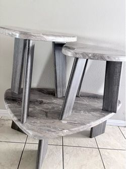 Gray coffee table and two nightstands