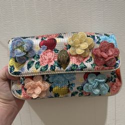 KURT GEIGER LONDON Kensington Small Embellished Floral Shoulder Bag New With Tags
