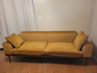Mustard Gold Velvet Sofa