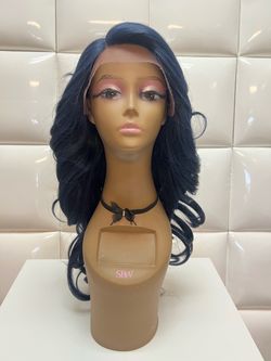Synthetic Lace Front Wig-long wavy blue hair-cosplay-costume-dress up-New $50-peluca azul larga ondulada