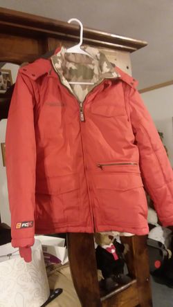 Reversible style free country extreme FCX No Rider jacket convert 2 camouflage on one side or orange on other side