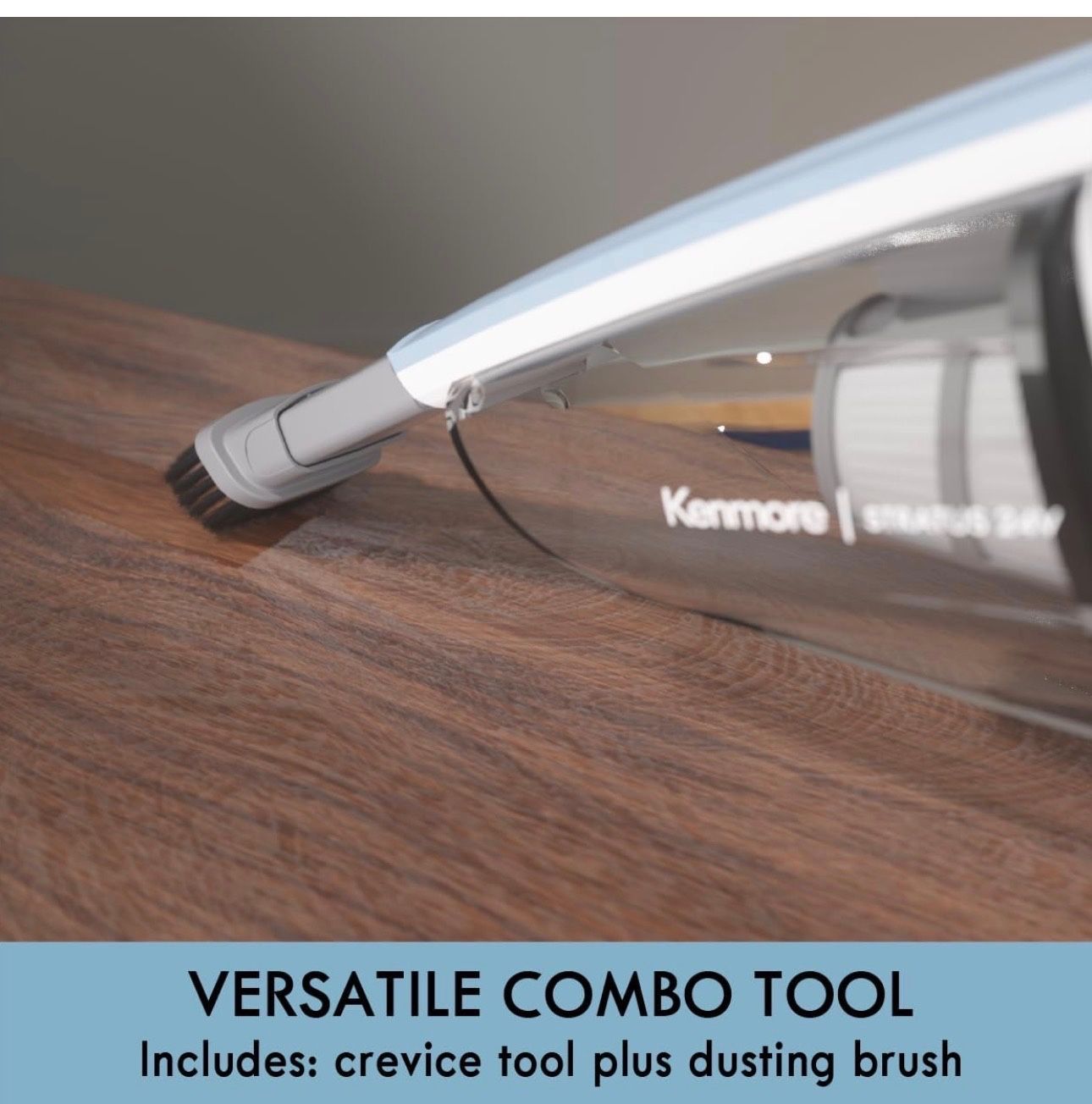Kenmore DS4065 Cordless Stick Vacuum 1L Capacity Lightweight Cleaner 2-Speed Power Suction LED Headlight 2-in-1 Handheld for Hardwood Floor, Carpet &