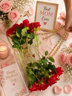 Customized Luxury roses flowers purse for for Mother’s Day gift