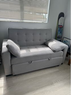 Sofá Cama Moderno Gris con Compartimiento de Almacenamiento