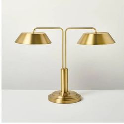 Brass Double-shaded Table Lamp Hearth Hand With Magnolia by Target Onton