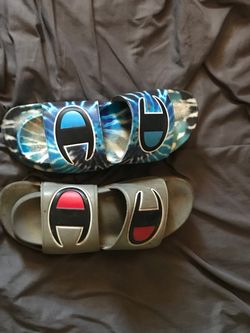 Two pairs of champion slides