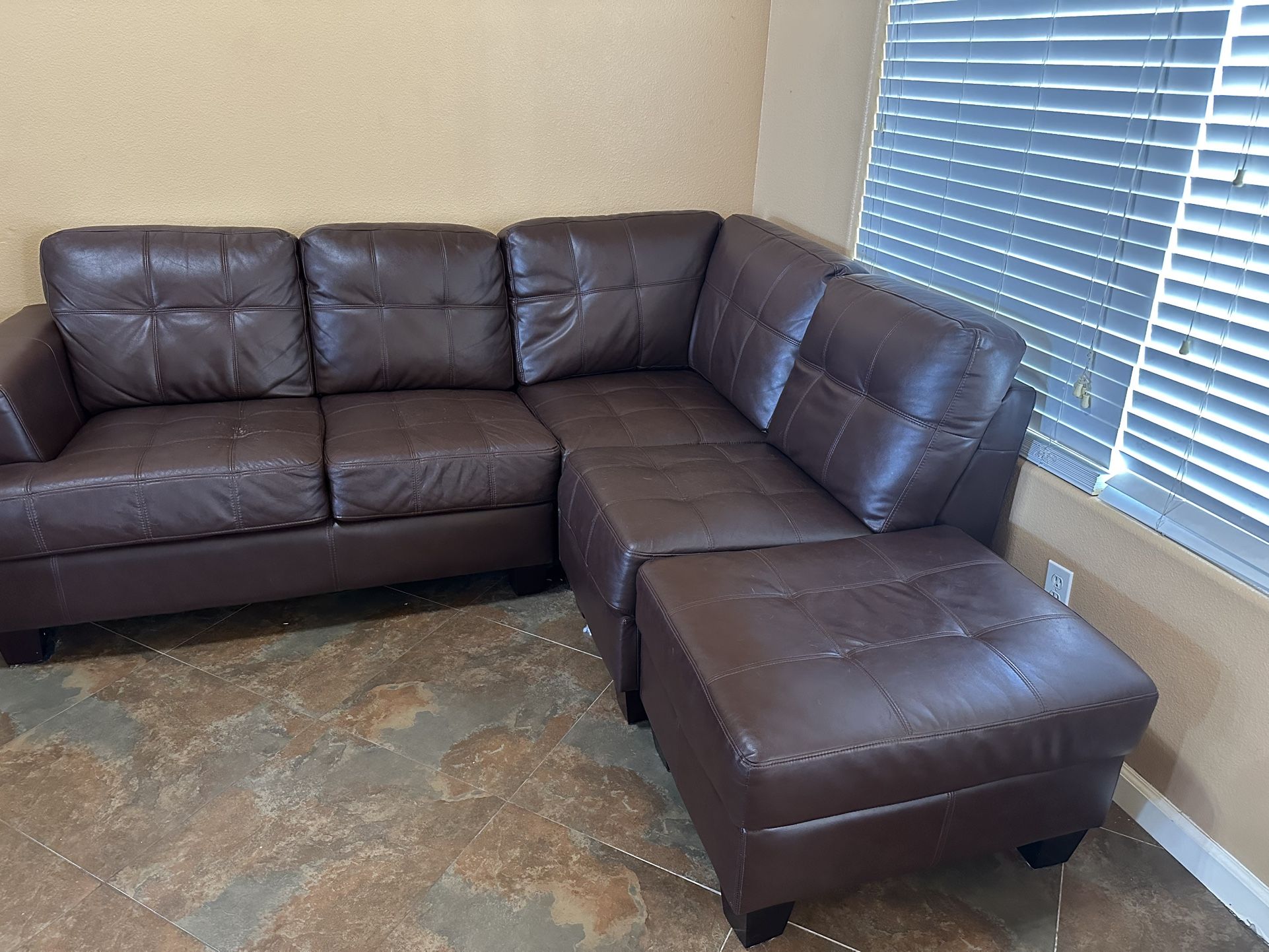 Brown Leather Couch