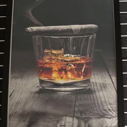 Whiskey & Cigar Canvas Poster UnFramed 