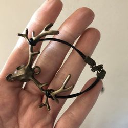 deer Black Cord Bracelet 