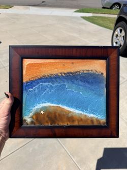 Ocean Wave Resin Art – Framed 8” x 10” – $25