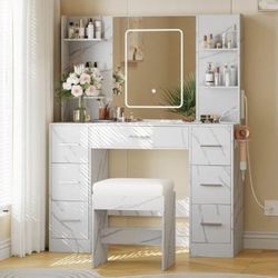 Brand New Modern Makeup Vanity Desk Set with LED Mirror & Stool FREE DELIVERY