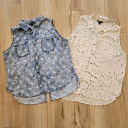 Pair of Rock & Republic Star Print Sleeveless Shirts XL