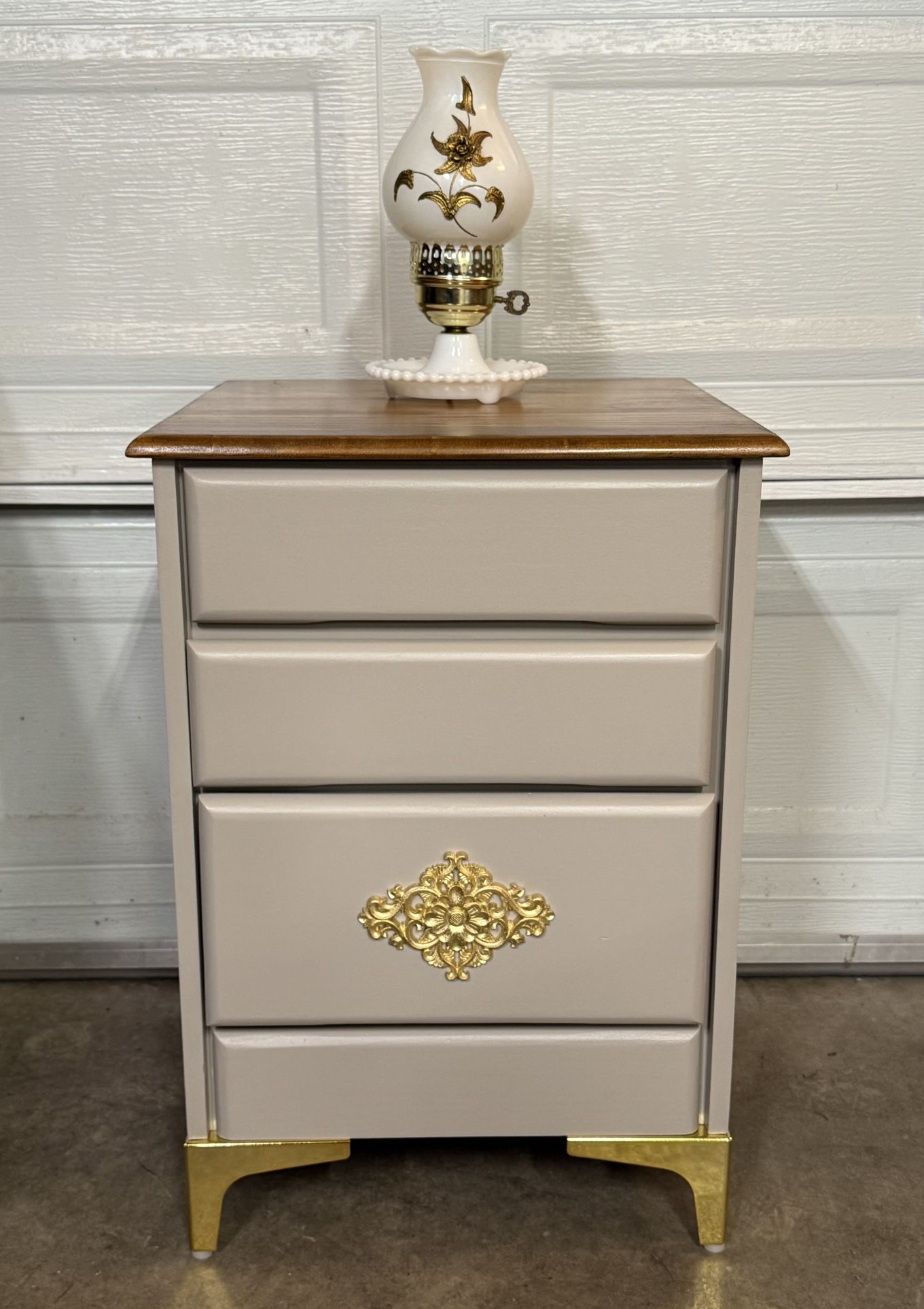 Vintage Wooden Nightstand 