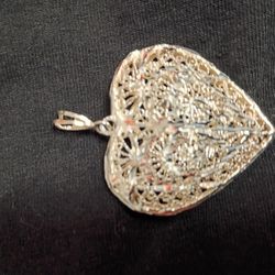 925 Sterling Silver Vintage Heart Charm