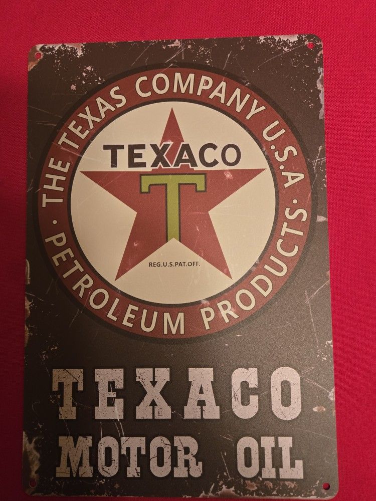 7 7/8" By 11 3/4" Texaco Sign.
