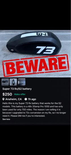 Super 73 Rx/S2 battery