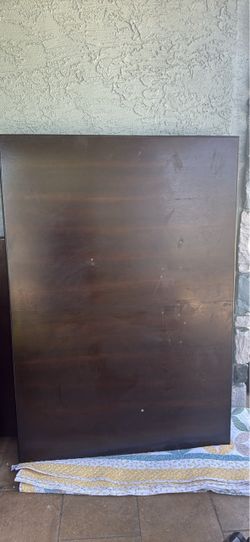 Dark Brown Wooden Dining Table with Legs and 8 chairs  TABLE MEASUREMENTS 60x42x34in