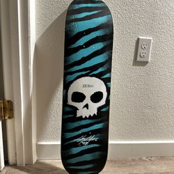 Zero Chris Cole Stencil Skull Skateboard Deck 8.125