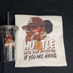 2 Piece Graphic Design Matching Shirt and Tumbler 
