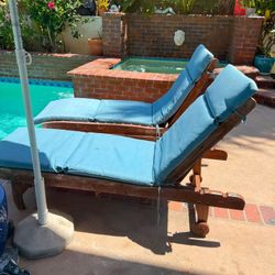 FREE, 2 Pool Chairs In Very Decent Condition, Parts Are Faded From The Sun, Pick Up In Laguna Niguel