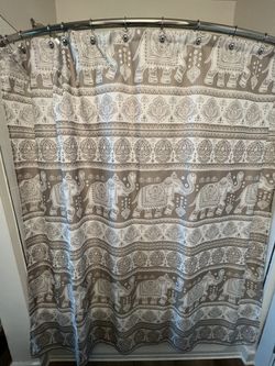 Elephant Fabric Shower Curtain 