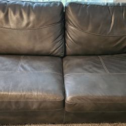 Leather Couch Dark Grey