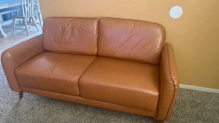 Faux leather loveseat