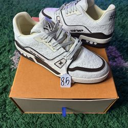 Louis Vuitton Trainer White Mocha RARE