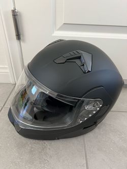 Matte Black Modular Motorcycle Helmet with tinted visor dot size large new