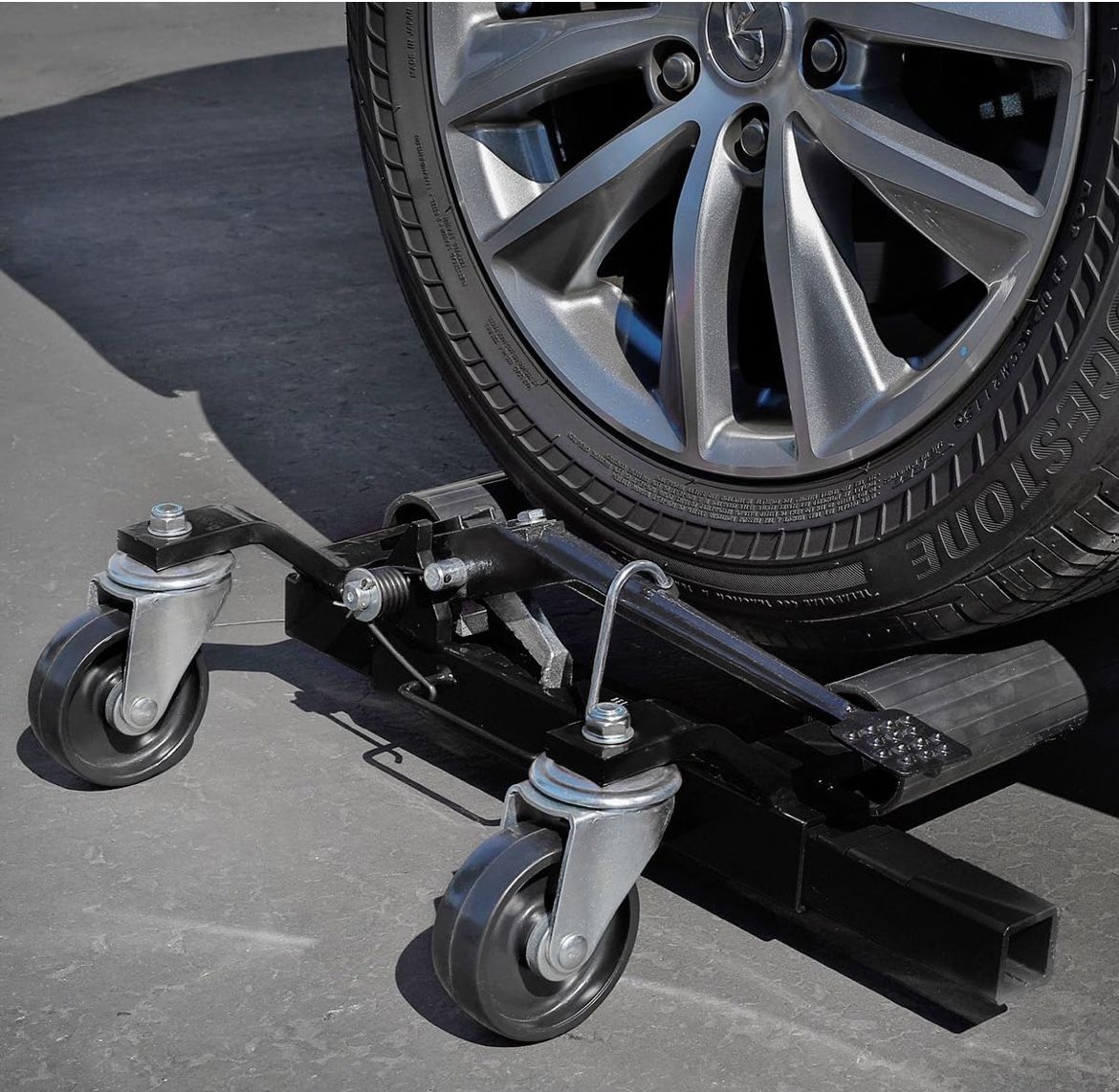 XtremepowerUS Set of (2) Wheel Dolly Car Skates Vehicle Lift Positioning Tire Jack Ratcheting Foot Pedal Lift Mechanic Car Wheel, 1,250lbs, Black25996