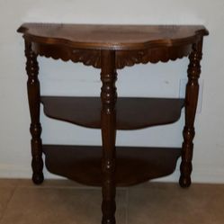 GORGEOUS VINTAGE DARK CHERRY WOOD 3 TIER SHELF LEDGE CONSOLE TABLE BOOKSHELF 