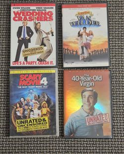 Wedding Crashers, Van Wilder, Scary Movie 4 & 40 Year Old Version (X4)