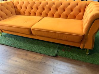 Suede chesterfield couch