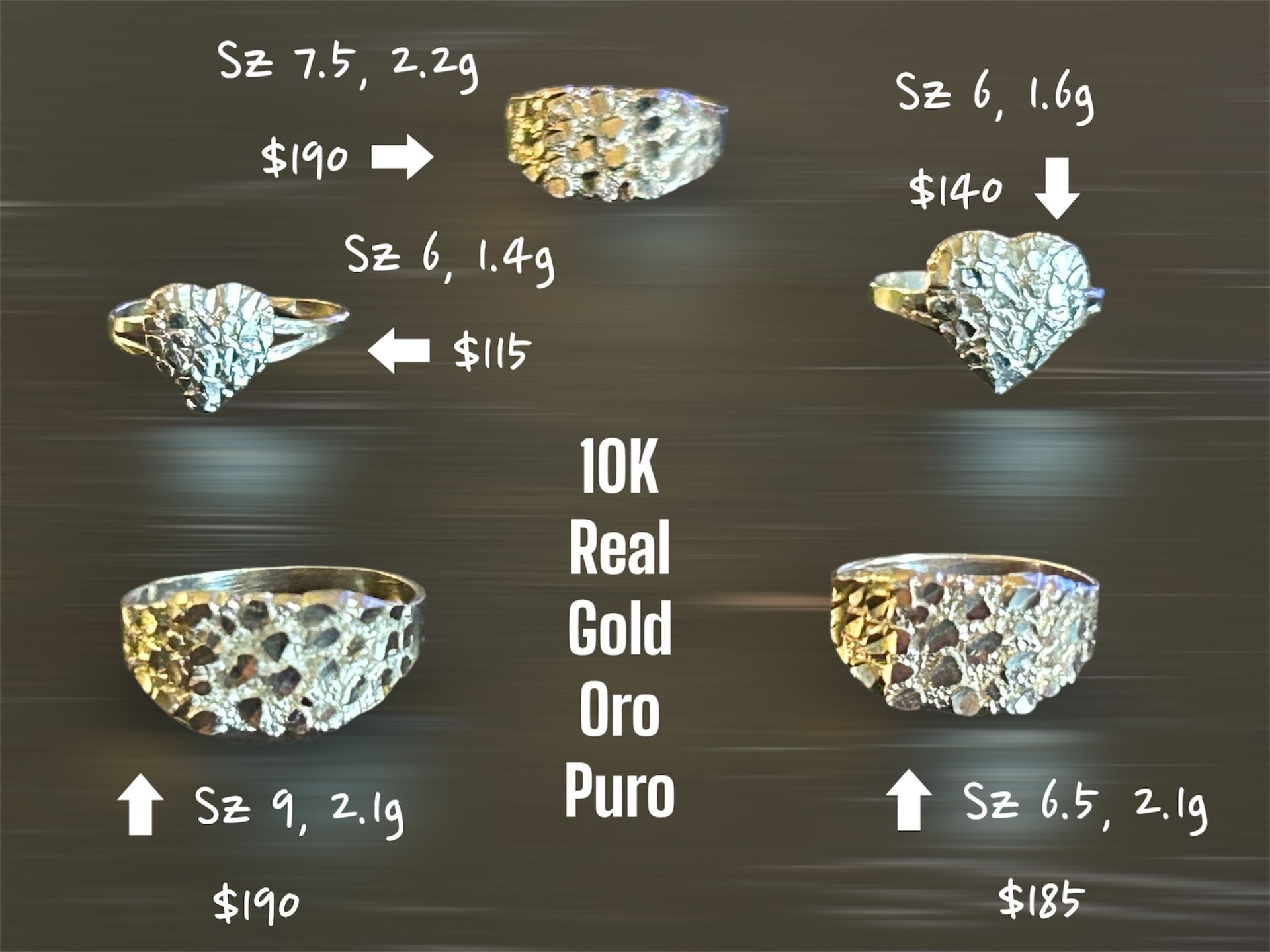 10K Gold Nugget Ring 