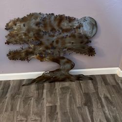 Hand Cut And Designed Steel Wall Sculpture Of Cypress