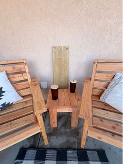 Hand crafted solid wood patio set
