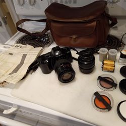 Vintage Minolta Maxxum SPXi 35mm Camera 16Pc Kit 