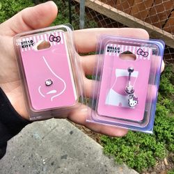 New Hello Kitty Nose Ring And Belly Ring 