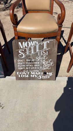 Rustic Wooden Humorous Mom Sign