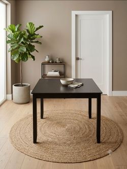 Black Wood Rectangular Dining Table