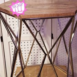 Cowger Side Table, Walnut + Nickle (**NEW**)
