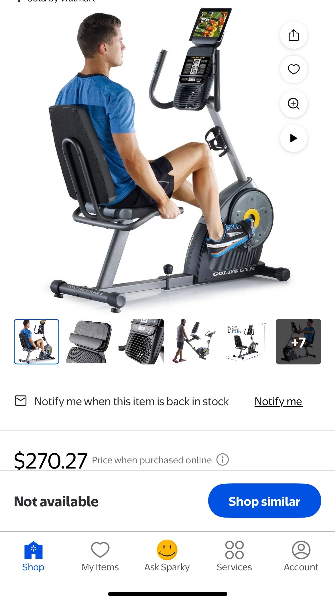 The Golds Gym Cycle Trainer 400 Ri Recumbent Exercise Bike